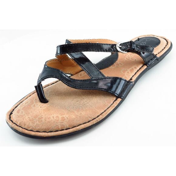 Born concept Flip‎ Flops Black Synthetic Women Shoes Size 8 Medium - Picture 1 of 6